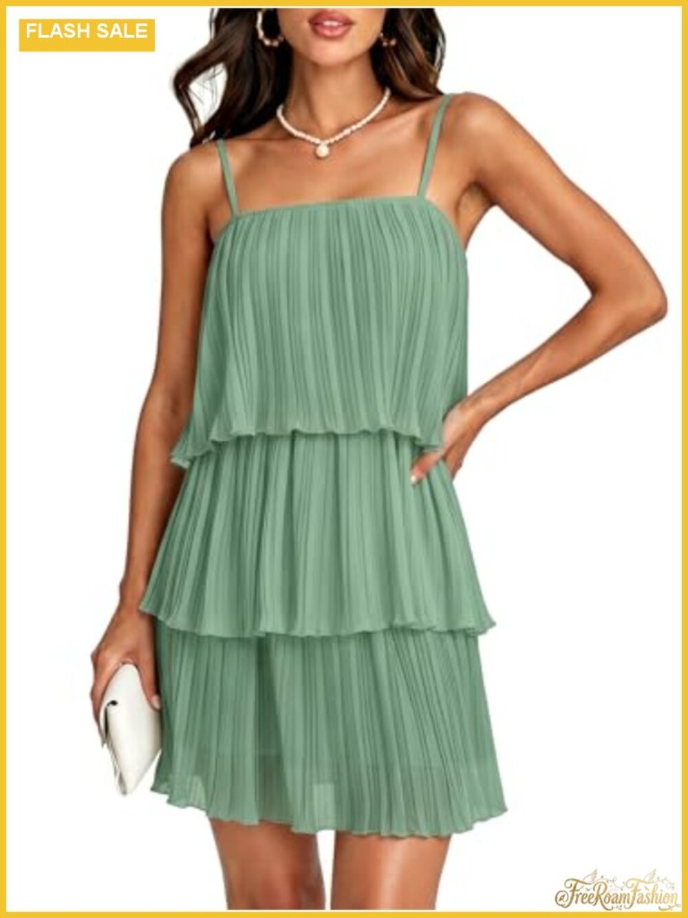 Women's 2 Piece Chiffon Skirt Set Sleeveless Spaghetti Strap Tiered Ruffle